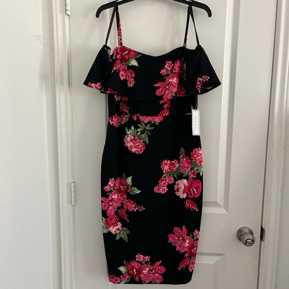 Premier Pink and Red Bodycon Dress with Spaghetti Straps
